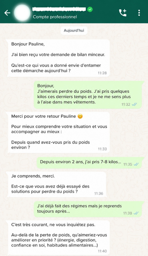 WhatsApp AI assistant for nutrition consultation requests